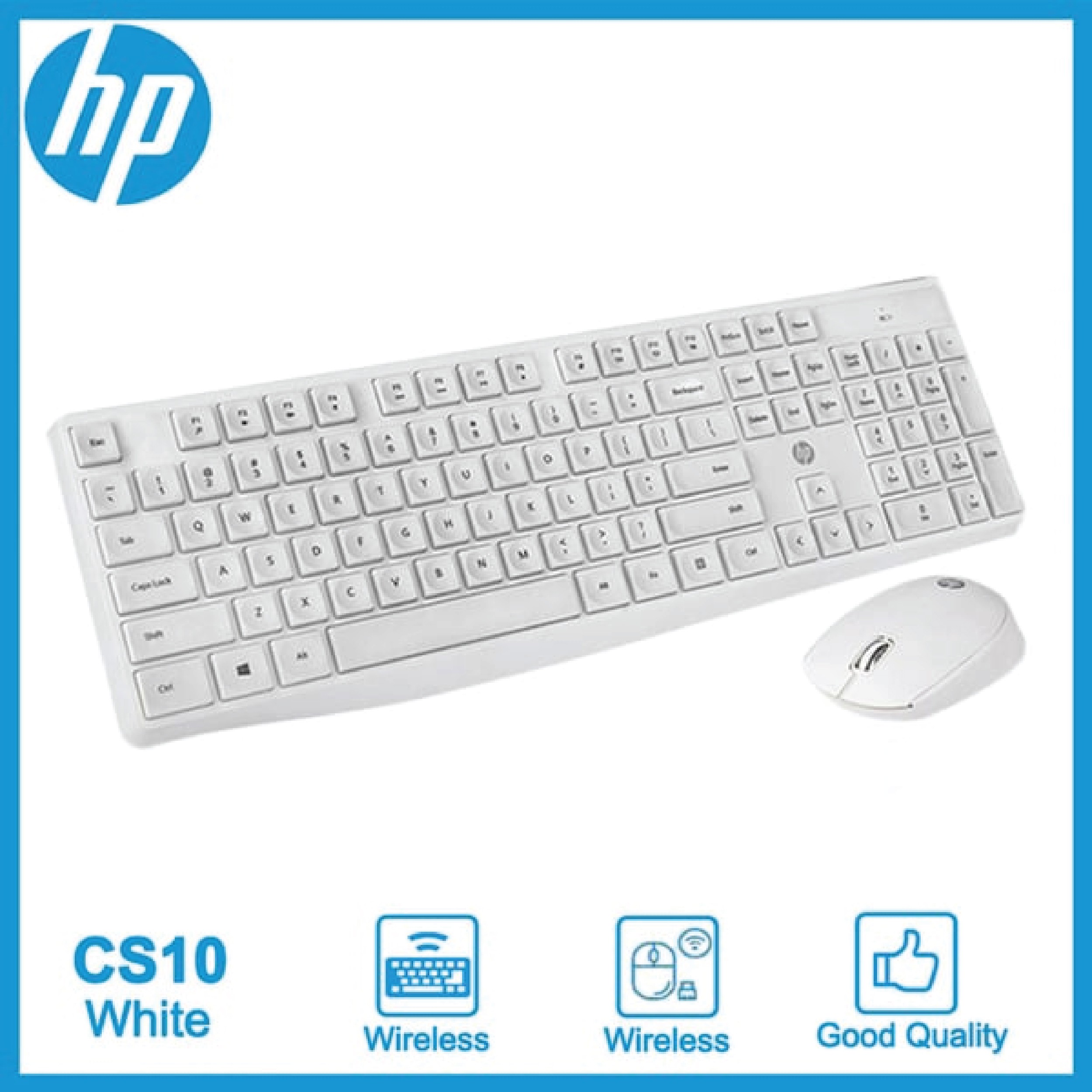 HP CS10 WIRELESS KEYBOARD+MOUSE WHITE COLOUR-628